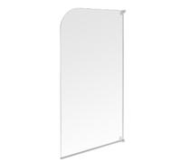 Aqualux 750mm Half Frame Radius Bath Screen - White/ Clear