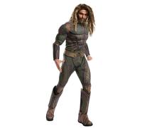 Aquaman Beard & Wig Set Brown Messy Wig Adults Superhero Marvel Fancy Dress