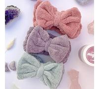 Aquamarina Beauty Supersoft Bow Headbands - Set of 3 - Beauty Accessories, Make-up, Skincare Routine, Beauty Routine - Facial Spa Headband Bowknot