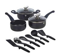 ( Aquamarine) 11pc Blaumann Induction Soft Touch Cookware Pots Pan Saucepan & Kitchen Tool Set