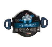( Aquamarine, 20x9cm Casserole with Glass Li...) Blaumann Cookware Frying Grill Pots Pan Saucepan Casserole Soft Touch Handle Lid