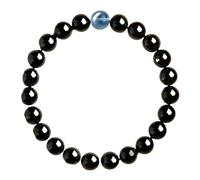 Aquamarine & Black Obsidian Gemstone Bracelet | Natural Crystal Chakra Jewelry for Men & Women | Energy Protection & Calmness Gifts(6mm)