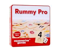 Aquamarine Games Rummy Pro Classic Resin Chip Board Game - Includes 4 Music Stands and Bag