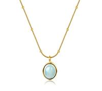Aquamarine Gemstone Pendant Necklace,Natural Crystal Stone of Courage,Throat Chakra & Communication Aid,Gift Jewelry for Men Women