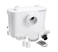 Aquamatix Sanitary Lift Pump 400W Macerator Pump, 100L/min, 7m Lift, 3-Inlet for Toilet Sink Bath, Carbon Filter