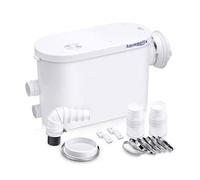 Aquamatix Silencio S Macerator Pump for Hang Toilets, Waste Water Discharging System with 2 Side Inlets …
