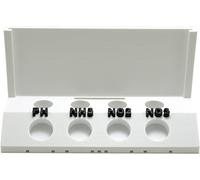 Aquameta Aquarium Test Tube Holder with Rack - for API Freshwater Master Test Kit - 4 Slots Test Tube Rack - White