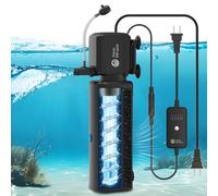 AquaMiracle Aquarium Filter with U - V Light & Filter Sponge, Fish Tank Filter with Timer for Green Water, Turtle Filter with Aeration & Rainfall Mode for Aquarium 60-150 Gallon