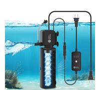 AquaMiracle Aquarium Filter with U - V Light & Filter Sponge, Fish Tank Filter with Timer for Green Water, Turtle Filter with Aeration & Rainfall Mode for Aquarium 10-40 Gallon