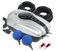 AquaMiracle Koi Pond All-in-One Pond Air Pump Pond Pond Aerator Up to 1000 Gallon Defrost Pond Aeration Kit with 2 Outlets, Airline Pipe Check Valves