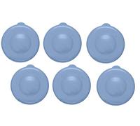 AquaNation Dew Cap Replacement - Pack of 6 Fit 55mm Snap On Crown Top 3 & 5 Gallon Water Bottles Jug Snug & Tight Leak Proof BPA-Free Jug Lids (Quantity of 6) (Blue)