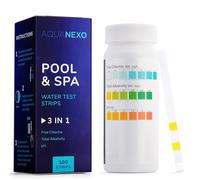 AQUANEXO 100 Pool Test Strips Pool & spa 3-in-1, Pool Accessories, Pool Tester for Paddling Pool Swimming Pool Whirlpool, Water Tester for Pools, Pool Tester pH and Chlorine, pH Test Strips