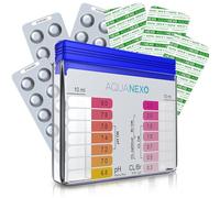 AQUANEXO 2 in 1 Pool Water Tester - pH & Chlorine Shaker Test Kit with 60 Test Tablets for Pool, Hot Tub & Spa - Manual Pool Testing Kit