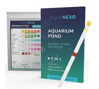 AQUANEXO 25x or 100x Aquarium Water Test Strips 7-in-1, Fish Tank Water Test Kit, Aquarium Accessories, Water Testing for Aquariums & Ponds, pH Test Strips, Carbonate, Chlorine, Ammonium (100)