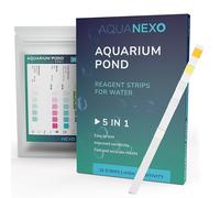 AQUANEXO 25x or 100x Water Test Aquarium 5in1, Aquarium Test Strips, Aquarium Accessories, Water Analysis for Keeping Fish in Aquariums or Ponds, pH Test Strips, Carbonate, Chlorine (100)