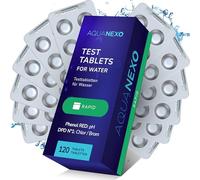 AQUANEXO Test Tablets for Pool pH and Chlor, Water Tester, Pool Test Tablets Chlorine and pH Value, Pool Test Kit, Hot Tub Accessories, Water Test Kit, Well Water Testing Kit, Spa (120)