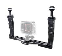 AQUANIC Underwater Camera Tray Handheld Stabilizer Tray Bracket for Camera Housing, Handle Aluminum Diving Grip for Gopro Divevolk, TG-5/6, RX100 V and Other Action Camera (Black)