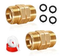 AquaNPT Garden Hose Swivel Connector, 3/4GHT Garden Hose Male to Male Adapter, 360 Degree Swivel Fitting for Outdoor
