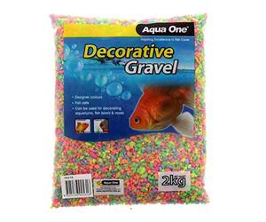 AquaOne Coloured Aquarium Gravel Neon 2kg (4-6mm Grain Size)