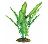 Aqua One Silk Plant Aquarium Decoration-Green/White Sword 20cm