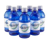 AQUAPAP 12 Ounce 8 Pack Vapor Distilled CPAP Water | 1-2 nites per Bottle | for use with Resmed and Respironics Machines
