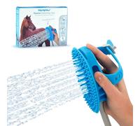 Aquapaw 5-in-1 Horse Bathing Tool & Curry Comb for Washing, Spraying, Scrubbing, Massaging & Grooming | Includes 3 Foot Garden Hose & Adapter | 1 Size Fits All - Great for Horses, Livestock & Big Dogs