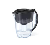 AQUAPHOR 7 Cup Black Ideal Fridge Water Filter Pitcher with 1 x B15 Filter, Easy Fill Sliding lid, Reduces Chlorine, limescale and Heavy Metals. BPA Free