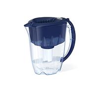 AQUAPHOR 7 Cup Dark Blue Ideal Fridge Water Filter Pitcher with 1 x B15 Filter, Easy Fill Sliding lid, Reduces Chlorine, limescale and Heavy Metals. BPA Free