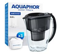 AQUAPHOR Amethyst 2.8 Litre Water Filter Jug in Black with 3 x Maxfor+ filter