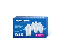 AQUAPHOR B15 Universal Replacement Water Filter cartridges, fits All Brita Classic and Wilkos Universal Water Filter Jugs, 6 Pack, 170l per Filter