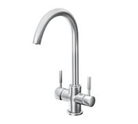 AQUAPHOR C125 Kitchen Tap Hot & Cold Water with Filter for Cold Water - 3 Way Mixer Compatible with Reverse Osmosis System & Water Softeners