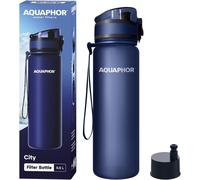 AQUAPHOR City Bottle 500ml Navy I Bottle with water filter for travel I Filter