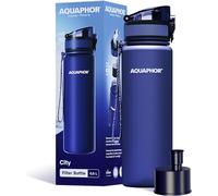 AQUAPHOR City Bottle 500ml Navy | Travel Water Bottle with Activated Carbon Fil