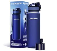 AQUAPHOR City Bottle 500ml Navy | Travel Water Bottle with Activated Carbon Filter | Filters Chlorine & Impurities | Made of Tritan & BPA-Free | Stay Hydrated On the Go!