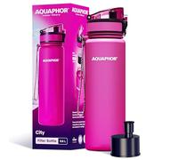 AQUAPHOR City Bottle 500ml Pink | Travel Water Bottle with Activated Carbon Filter | Filters Chlorine & Impurities | Made of Tritan & BPA-Free | Stay Hydrated On the Go!