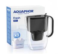AQUAPHOR Fresh Water Filter Jug (Black) 3.2L Fridge fitting design with easy fill lid - BPA free