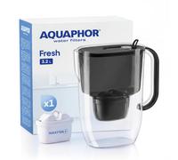 AQUAPHOR Fresh Water Filter Jug (Black) 3.2L Fridge fitting design with easy fill lid - BPA free