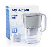 AQUAPHOR Fresh Water Filter Jug (Grey) 3.2L Fridge fitting design with easy fill lid - BPA free