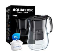 AQUAPHOR Onyx Black Water Filter Jug - Counter Top Design with 4.2L Capacity, 1 X MAXFOR+ Filter Included | Reduces Limescale,Chlorine, Microplastics and PFAS | Perfect for Families
