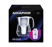 AQUAPHOR Water Filter Jug Orleans with 1x A5 350 litre Cartridge with enriched Magnesium, Reduces Chlorine and limescale, White 4.2 litres total capacity