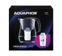 AQUAPHOR Provence Black Water Filter Jug - Counter Top Design with 4.2L Capacity, 1 X A5 Filter with added Magnesium included, Reduces Limescale, Chlorine & Microplastics, Perfect for Families.