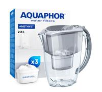 AQUAPHOR Water Filter Jug Amethyst with 3 X MAXFOR+ 200L Cartridge - Capacity 2.8L - Grey