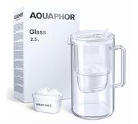 Aquaphor Glass 2.5 Litre Water Filter Jug in White with 1 x Maxfor+ filter | Size: 2.5L Aquaphor White 2.5L
