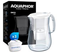 AQUAPHOR Water filter jug Onyx White incl. 3 MAXFOR+ filters Table top 4.2l Capacity I Reduces Limescale Chlorine & Microplastics