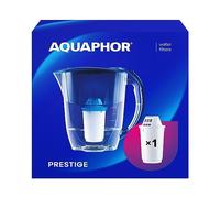AQUAPHOR Water Filter Jug Prestige I 1 X A5 Filter Included I Capacity 2.8l I Fits in the fridge door I Reduces Limescale Chlorine & Microplastics Blue