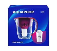AQUAPHOR Water Filter Jug Prestige I 1 X A5 Filter Included I Capacity 2.8l I Fits in the fridge door I Reduces Limescale Chlorine & Microplastics Cherry