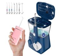 Aquapik® DUO Dental Irrigator: Aquapik® 100 Desktop + Aquapik® Mini Portable | Dentist Recommended + Removes Plaque + Care for Your Implants and Orthodontics | Deep Oral Hygiene