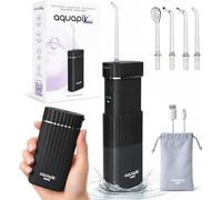 Aquapik Mini Portable Water Flosser, Cordless Travel Oral Irrigator with Telescopic 200ml Tank, 3 Modes, 4 Nozzles, USB-C Rechargeable, IPX7 Waterproof, for Braces, Implants & Sensitive Gums