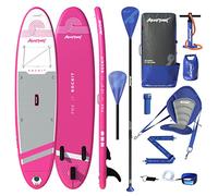 AQUAPLANET Inflatable Kayak Paddle Board Kit - Rockit | 10.2 Foot | Ideal for SUP Beginners and Experts | Includes Convertible Paddle, Seat, Fin, Pump, Repair Kit, Backpack, Leash, Dry Bag and Strap
