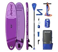 AQUAPLANET Inflatable Stand Up Paddle Board Kit - All Round Ten, Purple | 10 Foot | Ideal for SUP Beginners & Experts | Includes Fin, Paddle, Pump, Repair Kit, Backpack, Leash, Dry Bag, Carry Strap
